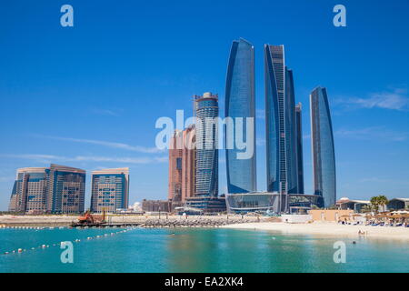 Etihad Towers, Abu Dhabi, Vereinigte Arabische Emirate, Naher Osten Stockfoto