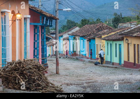 Bunte Straße im historischen Zentrum, Trinidad, der UNESCO, Provinz Sancti Spiritus, Kuba, West Indies, Karibik Stockfoto