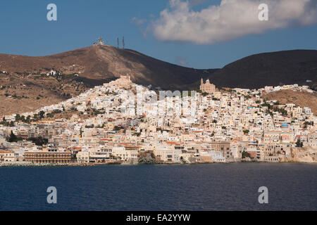 Ermoupolis, Hauptstadt der Kykladen, Syros, griechische Inseln, Griechenland, Europa Stockfoto