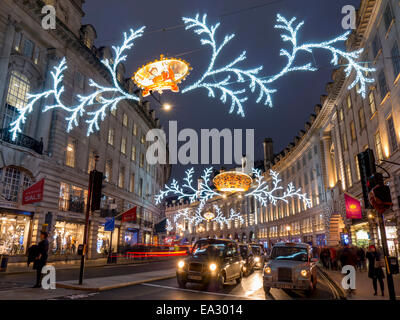 Christmas Lights, Regent Street, West End, London, England, Vereinigtes Königreich, Europa Stockfoto