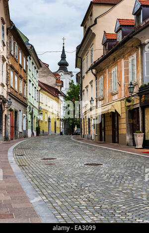 Kopfsteinpflaster, Ljubljana, Slowenien, Europa Stockfoto