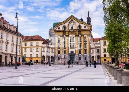 Ursulinen-Kirche der Heiligen Dreifaltigkeit, Ljubljana, Slowenien, Europa Stockfoto