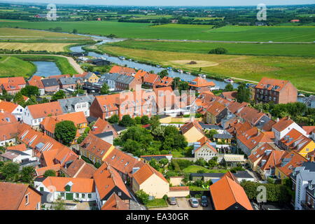 Blick über Ribe, Dänemarks älteste erhaltene Stadt, Jütland, Dänemark, Skandinavien, Europa Stockfoto