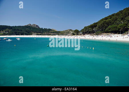 Rodas Strand, Cíes-Inseln, Galicien, Spanien, Europa Stockfoto