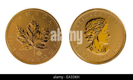 Canadian Gold Maple Leaf 1 Unze Münze Stockfoto