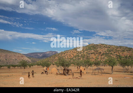 Himba Leute, Kaokoland, Namibia, Afrika Stockfoto