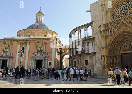 Plaza De La Virgen Square, Valencia, Spanien Stockfoto