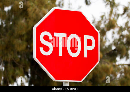 Stop-Schild in der Nähe Stockfoto