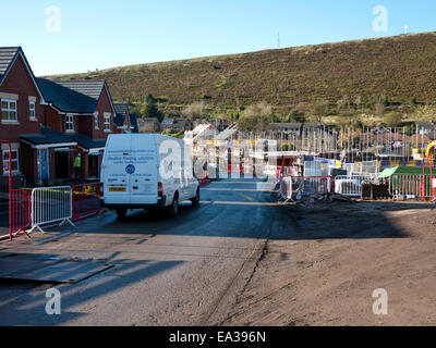 Neue Wohnsiedlung gebaut. Mossley, größere Manchester, UK. Stockfoto