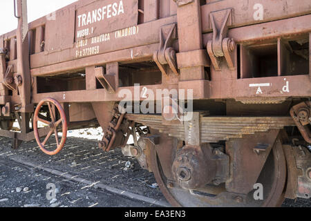 alten Güterzug, Metall Maschinen details Stockfoto