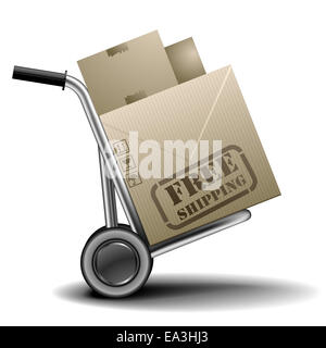 handtruck free shipping Stockfoto