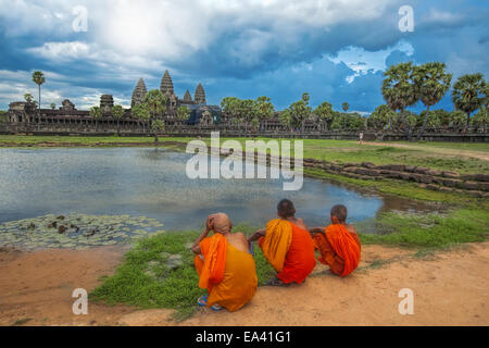 Sonnenuntergang über Angkor Wat Stockfoto