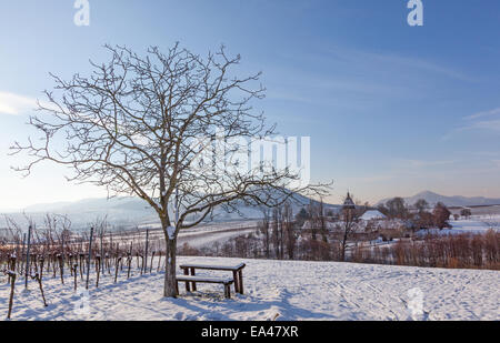 Mit Blick auf die Geilweilerhof im winter Stockfoto
