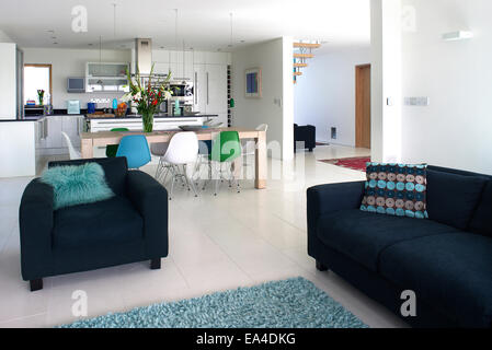 Offenen Wohnbereich im Wohnhaus, UK Stockfoto