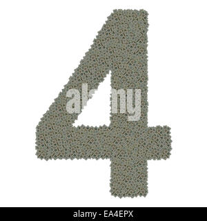 Nummer 4, die riesige Menge von alten und schmutzigen Mikroprozessoren gemacht Stockfoto