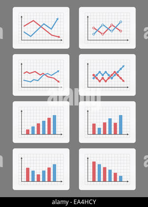 Reihe von verschiedenen Grafiken und Diagramme Stockfoto