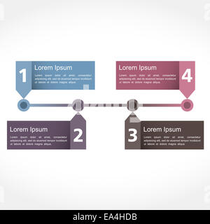 Timeline-Design-Vorlage mit Zahlen Stockfoto