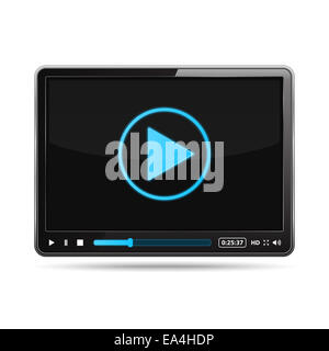 Schwarz-video-Player-Design-Vorlage Stockfoto