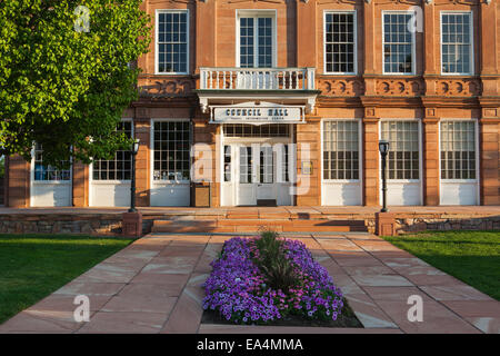 SALT LAKE CITY - Juli 19,2013 - Ratssaal Gebäude bei Sonnenuntergang am 19. Juli, Salt Lake City, Utah Stockfoto