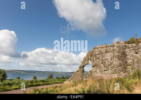 Ich wünsche Stein an Clach Na Criche in Ardnamurchan, Schottland. Stockfoto