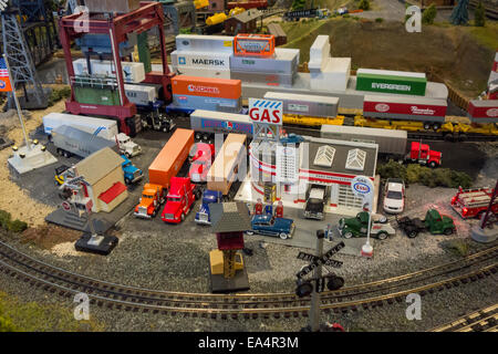 Eisenbahn Museum von Long Island Spielzeugeisenbahnen Stockfoto