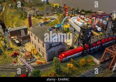 Eisenbahn Museum von Long Island Spielzeugeisenbahnen Stockfoto