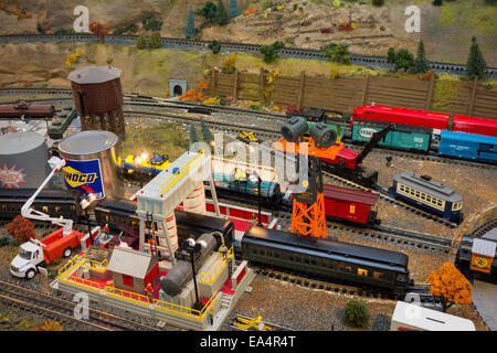 Eisenbahn Museum von Long Island Spielzeugeisenbahnen Stockfoto