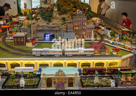 Eisenbahn Museum von Long Island Spielzeugeisenbahnen Stockfoto