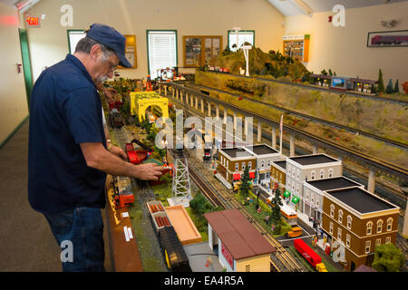 Eisenbahn Museum von Long Island Spielzeugeisenbahnen Stockfoto