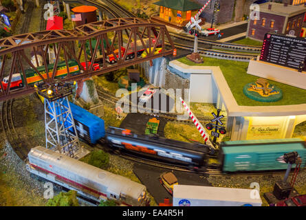 Eisenbahn Museum von Long Island Spielzeugeisenbahnen Stockfoto