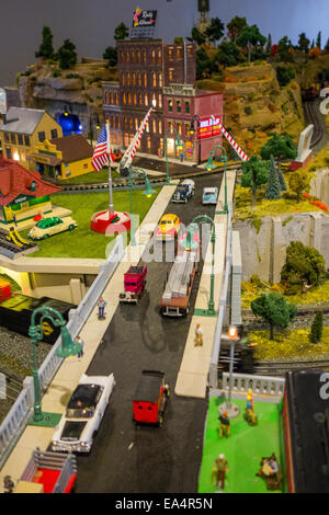 Eisenbahn Museum von Long Island Spielzeugeisenbahnen Stockfoto