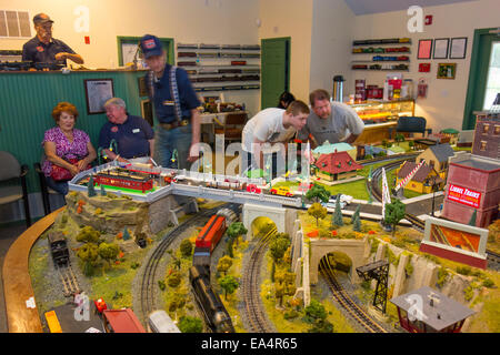 Eisenbahn Museum von Long Island Spielzeugeisenbahnen Stockfoto