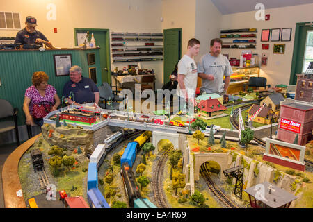 Eisenbahn Museum von Long Island Spielzeugeisenbahnen Stockfoto