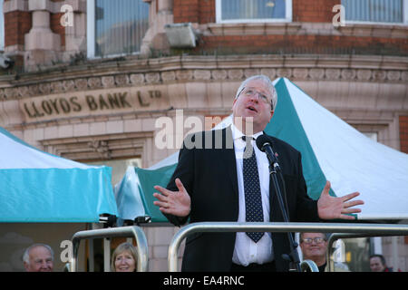 Patrick mcloughlin mp eine Rede in Loughborough Stockfoto