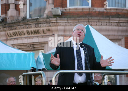 Patrick mcloughlin mp eine Rede in Loughborough Stockfoto