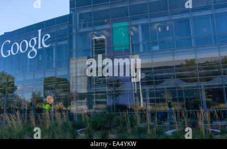 Außenansicht des Googles Googleplex Corporate Headquarter. Stockfoto