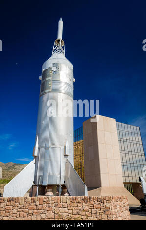 Raketen auf der International Space Hall Of Fame, Alamogordo, New Mexico, Vereinigte Staaten Stockfoto