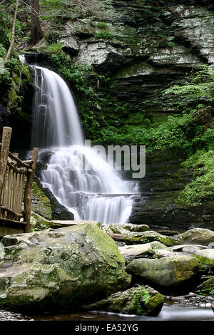 Brautjungfer fällt bei Bushkill Falls in Pennsylvania zu senken Stockfoto