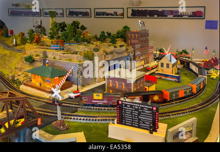Eisenbahn Museum von Long Island Spielzeugeisenbahnen Stockfoto