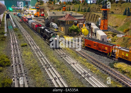 Eisenbahn Museum von Long Island Spielzeugeisenbahnen Stockfoto