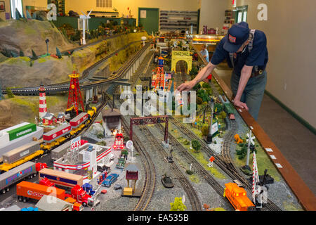 Eisenbahn Museum von Long Island Spielzeugeisenbahnen Stockfoto