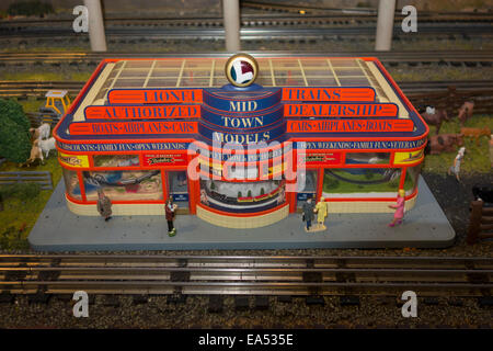 Eisenbahn Museum von Long Island Spielzeugeisenbahnen Stockfoto