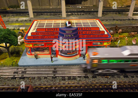 Eisenbahn Museum von Long Island Spielzeugeisenbahnen Stockfoto