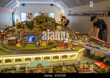 Eisenbahn Museum von Long Island Spielzeugeisenbahnen Stockfoto
