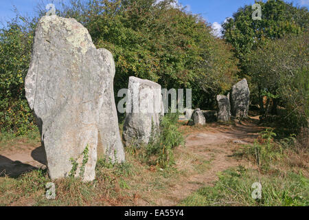 Megalithische bleibt bei Erdeven (ein Ardeven auf Bretonisch) in der Nähe von Carnac, Morbihan Abteilung Brittany France Stockfoto