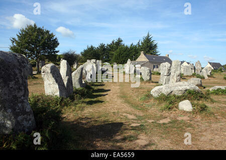 Megalithische bleibt bei Erdeven (ein Ardeven auf Bretonisch) in der Nähe von Carnac, Morbihan Abteilung Brittany France Stockfoto