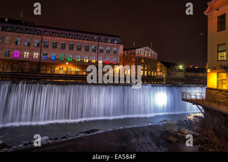 Weihnachtliche Atmosphäre in die alte Industrielandschaft von Norrköping, Schweden Stockfoto