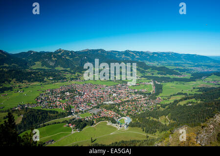 Deutschland, Bayern, Allgäu, mit Blick auf Oberstdorf und Iller Tal Stockfoto