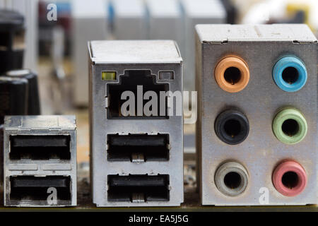 Anschluss von Computer-motherboard Stockfoto