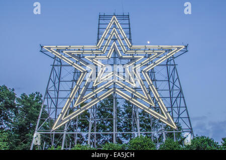 großer Star eines Sterns Stadt Roanoke Virginia Stockfoto